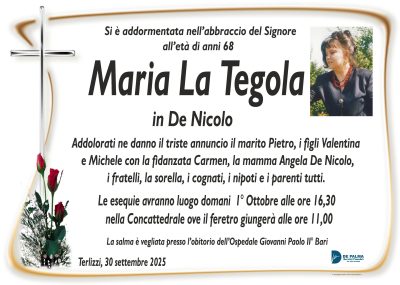 annuncio maria La Tegola