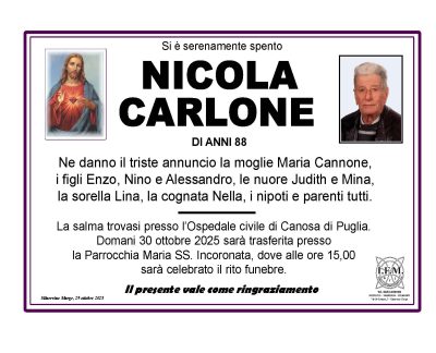 annuncio nicola carlone