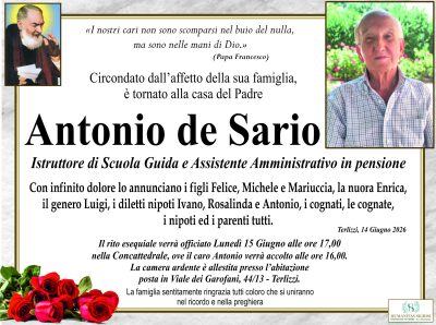 de Sario Antonio annuncio