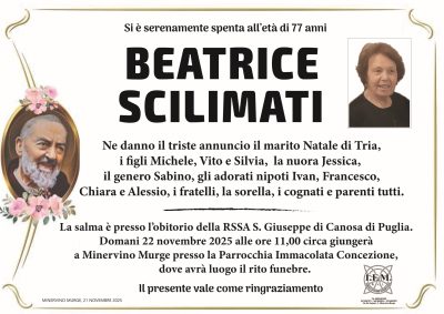 lutto batrice scilimati