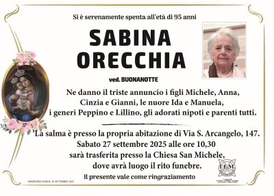 lutto orecchia sabina