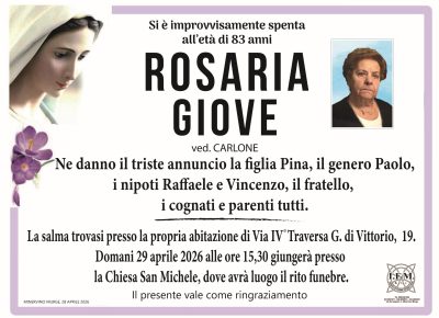 lutto rosaria giove