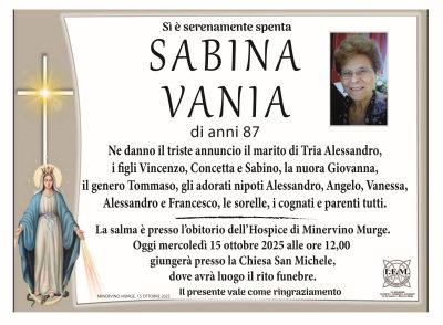 lutto sabina vania