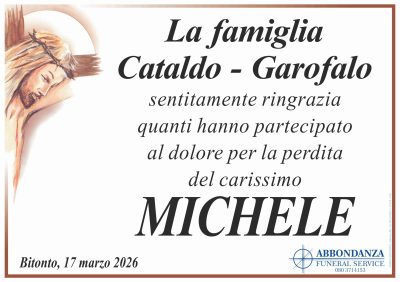 ringraziamenro - michele cataldo