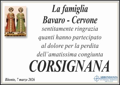ringraziamento - corsignana cervone
