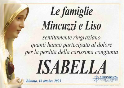 ringraziamento - isabella Liso