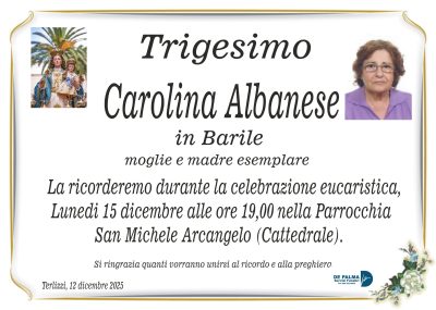 trigesimo carolina albanese
