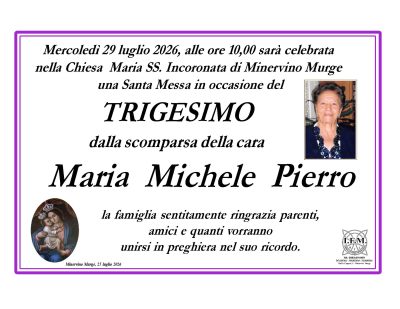 trigesimo maria michele pierro