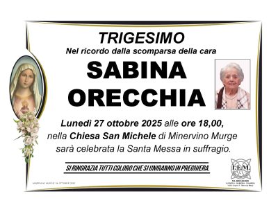 trigesimo sabina orecchia